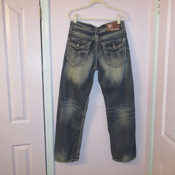 Vtg BIG STAR Men's JEANS Size 33x30 VOYAGER Relaxed Straight FLAP Denim Y2K 90s - Picture 8 of 12